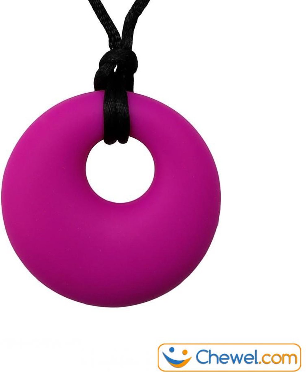 Ronde Bijtketting Kauwketting | Rond | Cirkel | Round | Fuchsia | Chewel ®